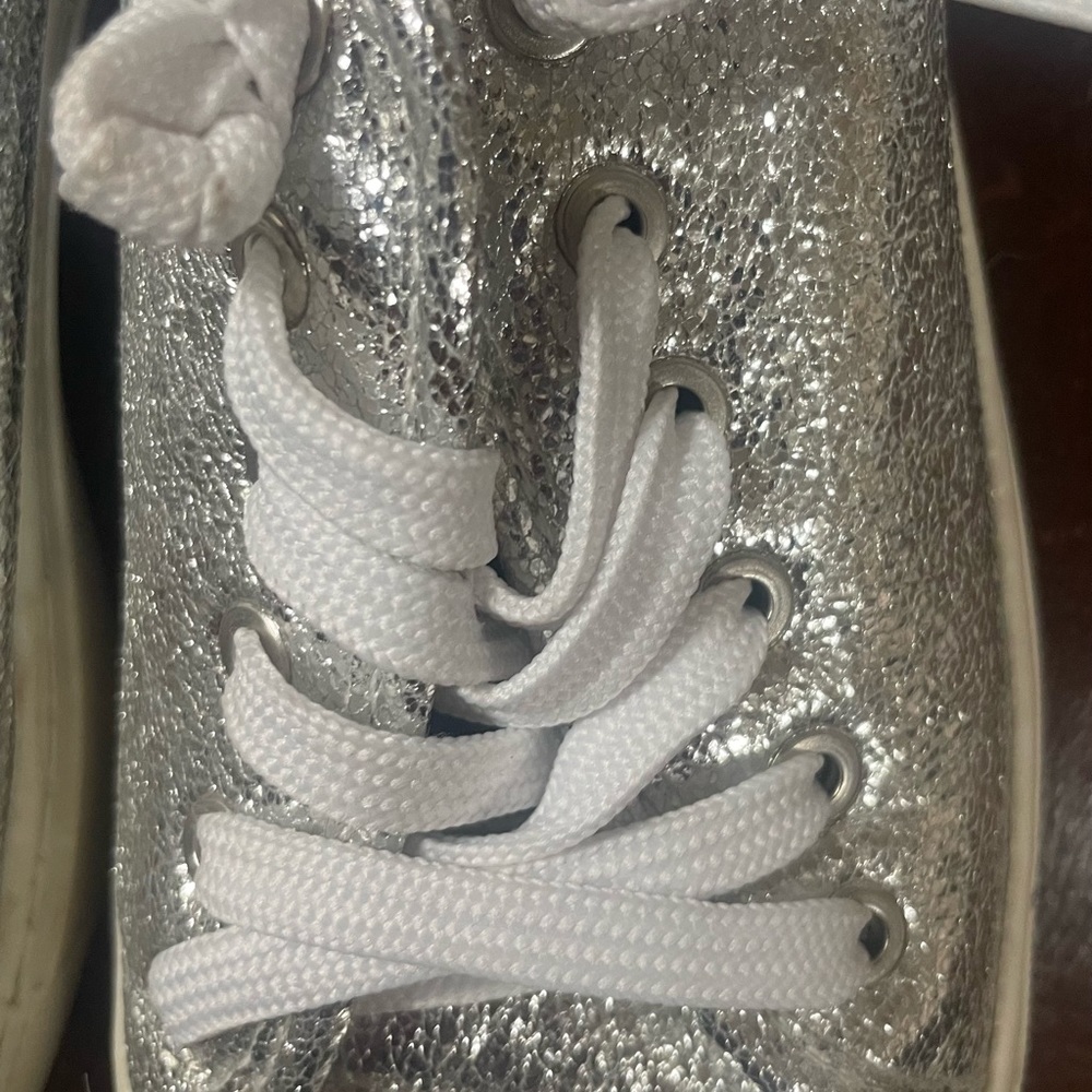 Zara Basic Collection Ladies Silver Glitter Sneak… - image 3